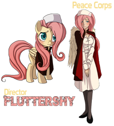 Size: 1398x1548 | Tagged: safe, artist:the-orator, character:fluttershy, cape, clothing, hat, humanized, nurse hat, peace corps