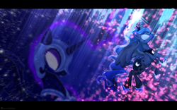 Size: 1320x824 | Tagged: dead source, safe, artist:lova-gardelius, character:nightmare moon, character:princess luna, species:alicorn, species:pony, eyes closed, female, mare