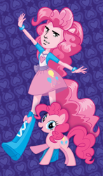 Size: 332x565 | Tagged: safe, artist:thelastgherkin, edit, character:pinkie pie, my little pony:equestria girls, ponied up, yaranaika
