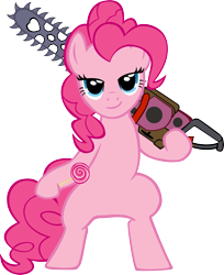 Size: 2289x2810 | Tagged: safe, artist:astringe, character:pinkie pie, chainsaw, crossover, high res, lollipop chainsaw, simple background, transparent background, vector