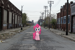 Size: 2388x1592 | Tagged: safe, artist:dipi11, character:pinkie pie, species:earth pony, species:pony, city, irl, photo, ponies in real life, street, vector