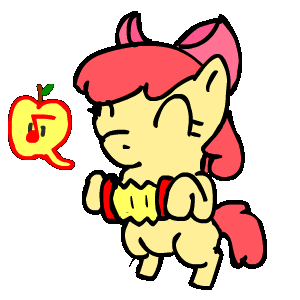 Size: 300x300 | Tagged: safe, artist:caitsith511, character:apple bloom, accordion, animated, cute, female, frame by frame, musical instrument