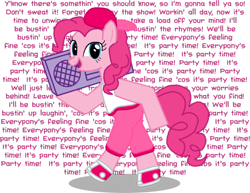 Size: 900x695 | Tagged: safe, artist:thelastgherkin, character:pinkie pie, species:earth pony, species:pony, female, hilarious in hindsight, mare, parody, party time, rap, rapper, titanic, titanic the legend goes on