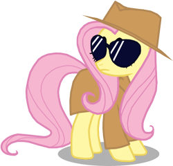 Size: 574x551 | Tagged: safe, artist:thelastgherkin, character:fluttershy, disguise, simple background, sunglasses, transparent background, vector