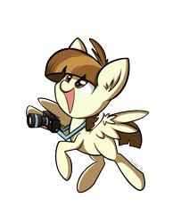 Size: 629x811 | Tagged: dead source, safe, artist:spaerk, character:featherweight, species:pegasus, species:pony, camera, colt, male, open mouth, solo