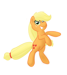 Size: 804x910 | Tagged: dead source, safe, artist:spaerk, character:applejack, species:earth pony, species:pony, female, rearing, simple background, solo