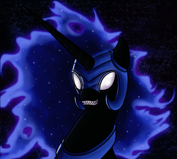 Size: 1059x954 | Tagged: safe, artist:myhysteria, character:nightmare moon, character:princess luna, creepy