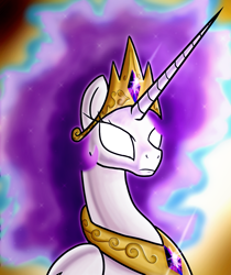 Size: 952x1132 | Tagged: safe, artist:myhysteria, character:nightmare star, character:princess celestia, female, glowing eyes, solo