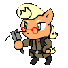 Size: 100x100 | Tagged: safe, artist:caitsith511, animated, crossover, egon spengler, ghostbusters, pixelated, ponified, solo, sprite