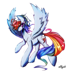 Size: 1091x1136 | Tagged: safe, artist:inkytophat, character:rainbow dash, ear fluff, female, simple background, solo
