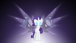 Size: 1920x1080 | Tagged: safe, artist:mithandir730, character:rarity, eyes, implied, raricorn, vector, wallpaper, wings
