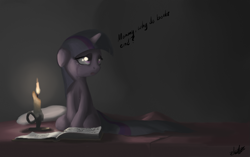 Size: 1029x648 | Tagged: safe, artist:zlack3r, character:twilight sparkle, species:pony, species:unicorn, adorkable, bed, blanket, book, candle, crying, cute, dork, female, filly, filly twilight sparkle, floppy ears, gimp, hnnng, pillow, sad, sad in hindsight, sheet, sitting, solo, twiabetes