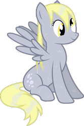 Size: 1664x2500 | Tagged: dead source, safe, artist:maximillianveers, character:derpy hooves, species:pegasus, species:pony, g4, adobe illustrator, adobe imageready, female, mare, simple background, sitting, solo, transparent background, vector, wet, wet mane