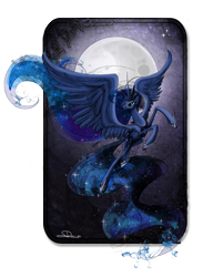 Size: 1316x1800 | Tagged: safe, artist:nastylady, character:princess luna, species:alicorn, species:pony, g4, female, flying, mare, moon, night, simple background, solo, spread wings, transparent background, wings