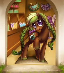 Size: 700x794 | Tagged: safe, artist:shinepawpony, oc, oc only, door, shop, shopkeeper, solo, store