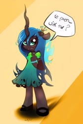 Size: 2450x3650 | Tagged: safe, artist:carligercarl, character:queen chrysalis, species:anthro, female, mary janes, prom, solo