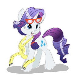 Size: 2503x2543 | Tagged: safe, artist:indiefoxtail, character:rarity, species:pony, species:unicorn, cute, female, glasses, looking at you, measuring tape, raribetes, rarity's glasses, solo