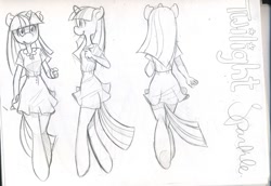 Size: 1125x774 | Tagged: safe, artist:dahliabee, character:twilight sparkle, species:anthro, species:pony, species:unicorn, cute, female, monochrome, reference sheet, sketch, solo
