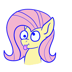 Size: 500x500 | Tagged: safe, artist:solardoodles, character:fluttershy, g4, blep, derp, smiling, tongue out