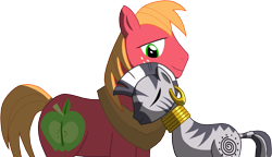 Size: 1995x1148 | Tagged: safe, artist:thelastgherkin, character:big mcintosh, character:zecora, species:earth pony, species:pony, species:zebra, ship:macora, male, shipping, simple background, stallion, straight, transparent background