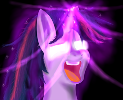 Size: 1600x1300 | Tagged: safe, artist:chrisgotjar, character:twilight sparkle, female, glowing eyes, magic overload, solo