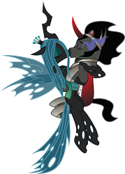 Size: 4703x6562 | Tagged: safe, artist:benybing, character:king sombra, character:queen chrysalis, ship:chrysombra, absurd resolution, antagonist, couple, female, kissing, love, male, shipping, simple background, straight, transparent background, vector