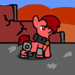 Size: 150x150 | Tagged: safe, artist:caitsith511, oc, oc only, fallout equestria, animated, fallout, frame by frame, male, raider, solo