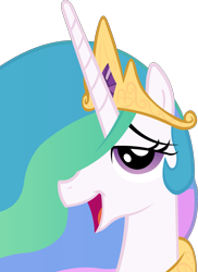 Size: 2183x3000 | Tagged: safe, artist:alexstrazse, character:princess celestia, species:pony, bedroom eyes, bust, cute, cutelestia, female, hair over one eye, high res, looking at you, mare, open mouth, portrait, profile, simple background, smiling, solo, transparent background, vector