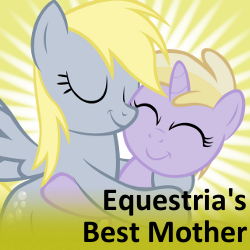 Size: 250x250 | Tagged: safe, artist:astringe, character:derpy hooves, character:dinky hooves, species:pegasus, species:pony, cute, derpabetes, dinkabetes, equestria's best mother, female, hug, mare, mother and daughter, spoilered image joke