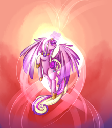 Size: 2422x2759 | Tagged: safe, artist:rubyrue, character:princess cadance, species:alicorn, species:pony, female, flying, magic, mare, solo, wings