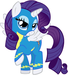 Size: 6355x7000 | Tagged: safe, artist:maximillianveers, character:rarity, species:alicorn, species:pony, absurd resolution, female, race swap, raricorn, simple background, solo, transparent background, vector, wonderbolts, wonderbolts uniform
