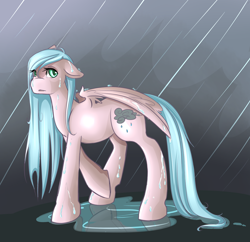 Size: 1280x1240 | Tagged: safe, artist:rubyrue, character:drizzle, oc, oc only, rain, solo, wet mane