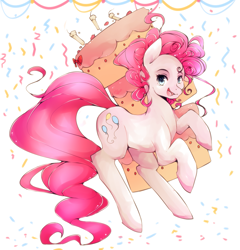 Size: 1555x1621 | Tagged: safe, artist:inkytophat, character:pinkie pie, cake, female, solo