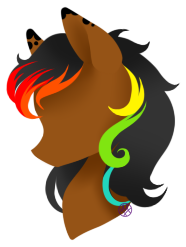 Size: 186x247 | Tagged: safe, artist:haventide, oc, oc only, species:pony, bust, female, mare, rainbow hair, solo, spectrum splash