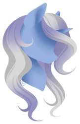 Size: 210x325 | Tagged: safe, artist:haventide, oc, oc only, oc:silver sonata, species:pony, species:unicorn, bust, solo