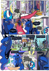 Size: 1670x2384 | Tagged: safe, artist:nastylady, character:dj pon-3, character:octavia melody, character:princess luna, character:vinyl scratch, comic, throne room