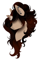 Size: 258x389 | Tagged: safe, artist:haventide, oc, oc only, oc:smokey quartz, species:pony, bust, earring, female, mare, solo