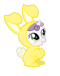 Size: 3000x3771 | Tagged: safe, artist:bronyboy, character:sweetie belle, species:pony, species:rabbit, species:unicorn, bunny belle, bunny costume, clothing, female, filly, high res, simple background, solo, transparent background, vector