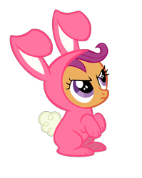 Size: 3000x3771 | Tagged: safe, artist:bronyboy, character:scootaloo, species:pegasus, species:pony, species:rabbit, bunny costume, bunnyloo, clothing, female, filly, high res, simple background, solo, transparent background, vector