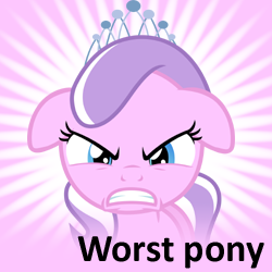 Size: 250x250 | Tagged: safe, artist:firestorm-can, character:diamond tiara, species:earth pony, species:pony, episode:ponyville confidential, g4, my little pony: friendship is magic, angry, female, fixed, jewelry, solo, spoilered image joke, teeth, tiara, tiarabuse, worst pony