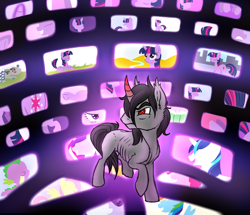 Size: 2250x1937 | Tagged: safe, artist:wolframclaws, character:fluttershy, character:king sombra, character:pinkie pie, character:princess cadance, character:rainbow dash, character:rarity, character:shining armor, character:smarty pants, character:spike, character:twilight sparkle, book, cutie mark, hooves, skinny, void