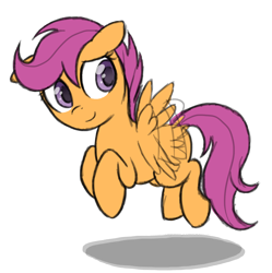 Size: 1346x1350 | Tagged: safe, artist:dawnmistpony, character:scootaloo, species:pegasus, species:pony, cute, cutealoo, female, filly, scootaloo can fly, solo