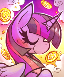 Size: 500x597 | Tagged: safe, artist:mister-markers, character:twilight sparkle, character:twilight sparkle (alicorn), species:alicorn, species:pony, cute, eyes closed, female, mare, profile, solo, twiabetes