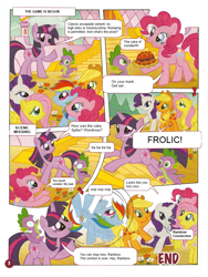 Size: 752x1000 | Tagged: safe, artist:limeylassen, edit, character:applejack, character:fluttershy, character:pinkie pie, character:rainbow dash, character:rarity, character:spike, character:twilight sparkle, a big decision, cake, canterlot, comic, frolic, funtimes in ponyland, german comic, glowing eyes, parody, terrible, twilight is a lion, wat