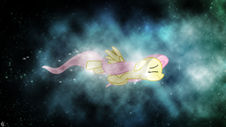 Size: 1920x1080 | Tagged: safe, artist:endingtheworld, artist:sairoch, character:fluttershy, crying, female, flying, solo, space, vector, wallpaper