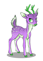 Size: 1495x2124 | Tagged: safe, artist:wolframclaws, character:spike, species:deer, episode:rarity takes manehattan, g4, my little pony: friendship is magic, be a deer, deerified, fluffy, frown, glare, looking at you, male, pun, simple background, slit eyes, solo, species swap, transparent background, unamused, visual gag