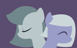 Size: 2400x1500 | Tagged: safe, artist:gingermint, artist:icekatze, character:limestone pie, character:marble pie, species:earth pony, species:pony, eyes closed, female, lineless, mare, minimalist, pie sisters, simple background, wallpaper