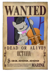 Size: 848x1200 | Tagged: safe, artist:lightdegel, character:octavia melody, brook, crossover, female, one piece, solo, wanted, wanted poster
