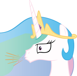 Size: 3956x3911 | Tagged: safe, artist:sircinnamon, character:princess celestia, species:pony, female, high res, mare, simple background, solo, spit take, transparent background, vector
