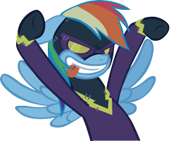 Size: 2797x2252 | Tagged: safe, artist:sircinnamon, character:rainbow dash, clothing, costume, high res, shadowbolt dash, shadowbolts, shadowbolts costume, simple background, transparent background, vector